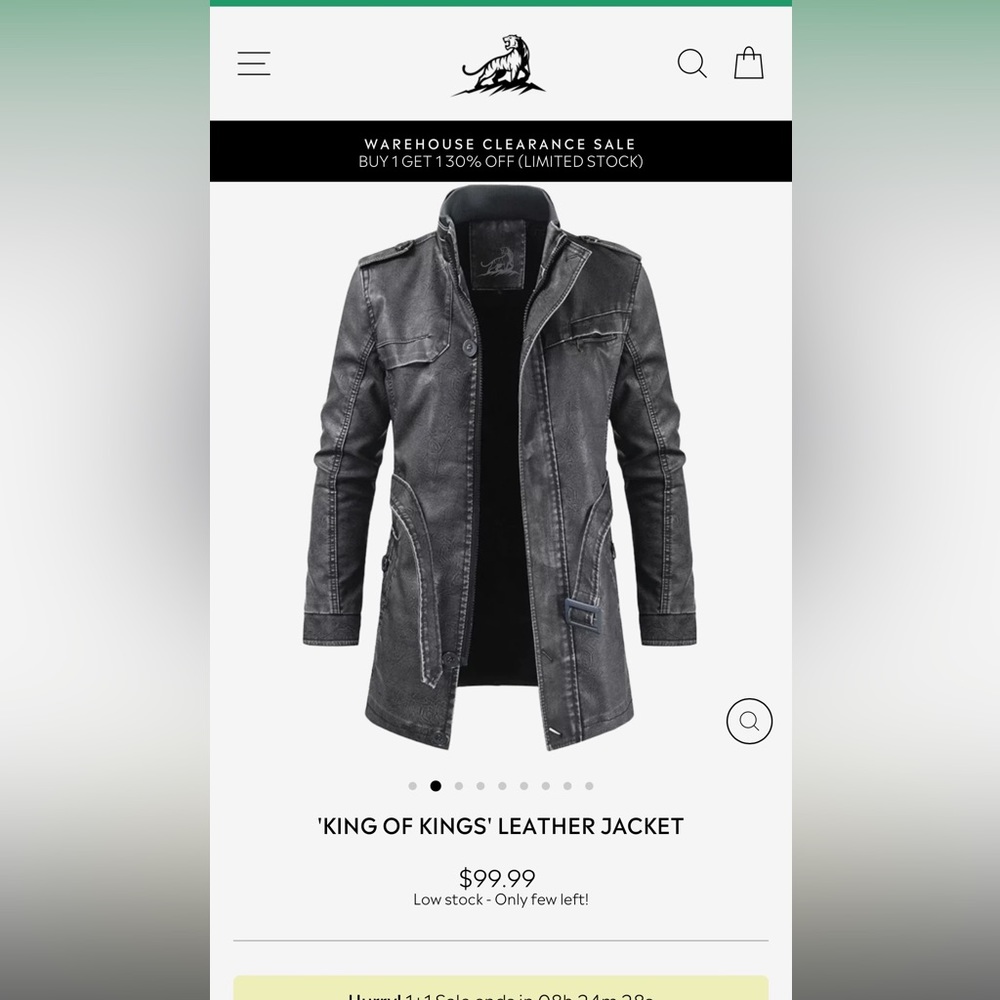 King of Kings Leather Jacket. Qi Hai Long brand.